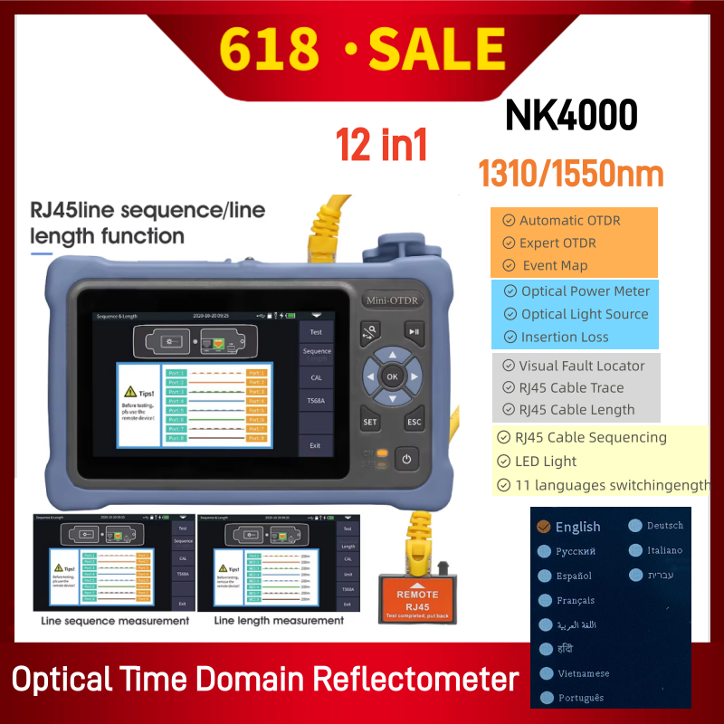Optical Time Domain Reflectometer Otdr 1310 1550Nm - MINI OTDR 1310/1550nm 26/24dB 12in1 Layar
