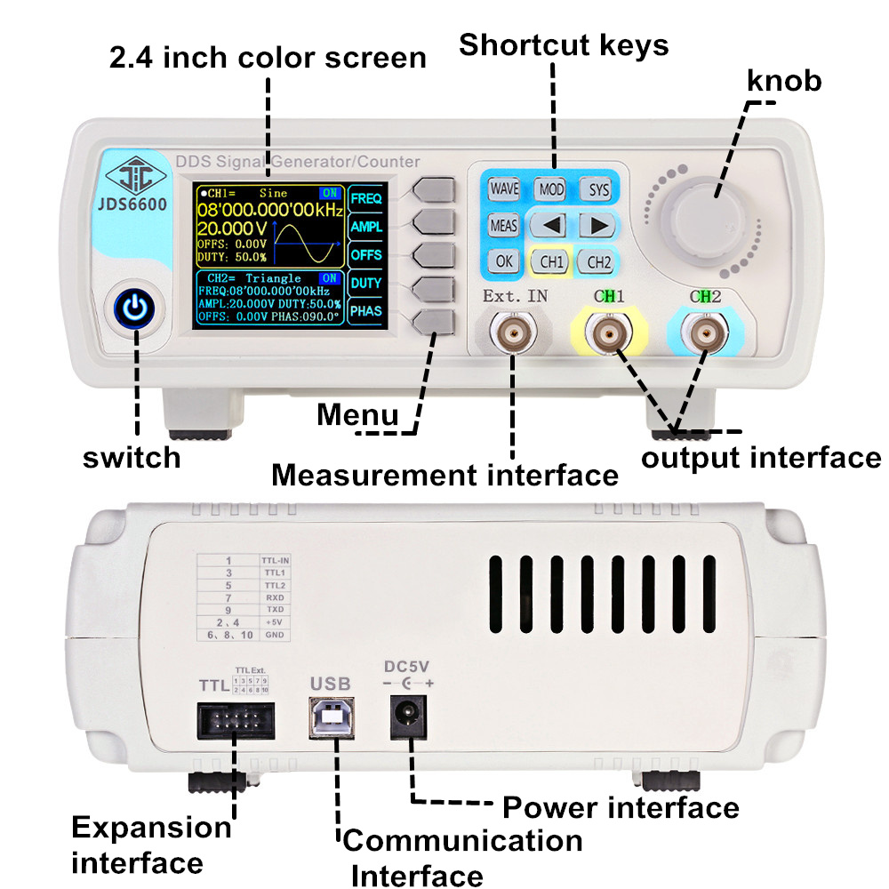 JDS6600 15/30/40/50/60MHz Gene - Dual Channel Arbitrary Waveform Function Generator 60Mhz ulasan dan harga