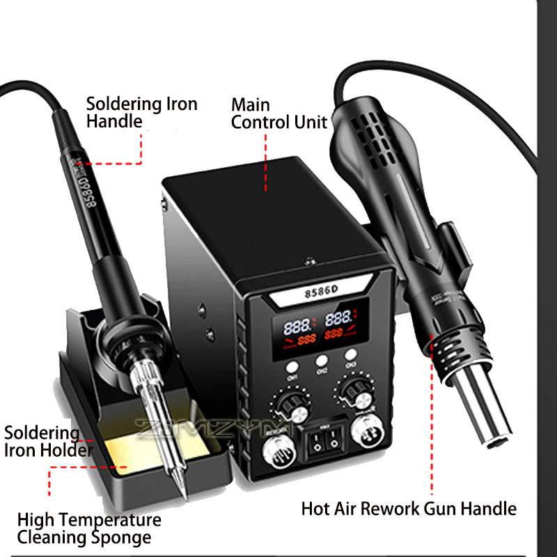 Stasiun Rework Udara Panas 2 i - Smd Rework Station Hot Air Soldering 2 In 1 ulasan dan harga