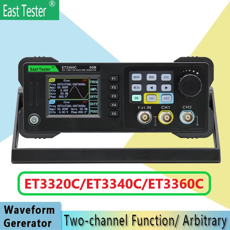 East Tester sumber sinyal Gene - Dual Channel Arbitrary Waveform Function Generator 60Mhz ulasan dan harga