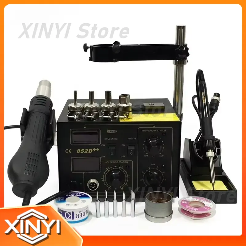 SAIKE 852D++ 2 in 1 Stasiun Re - Smd Rework Station Hot Air Soldering 2 In 1 ulasan dan harga