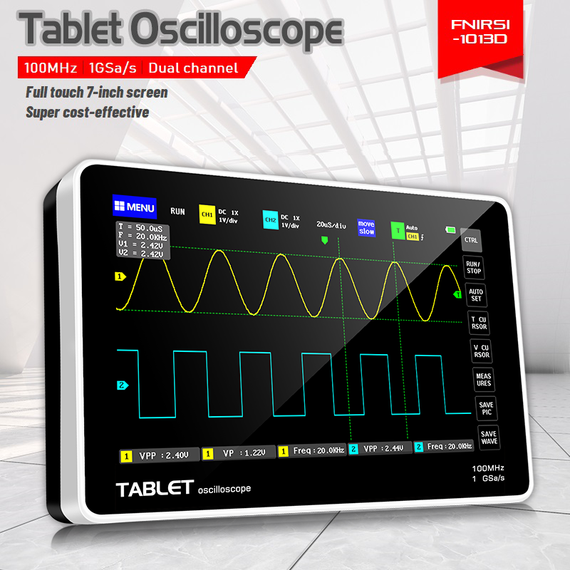 FNIRSI 1013D, Osiloskop Tablet - Handheld Tablet Oscilloscope Touchscreen 100Mhz ulasan dan harga